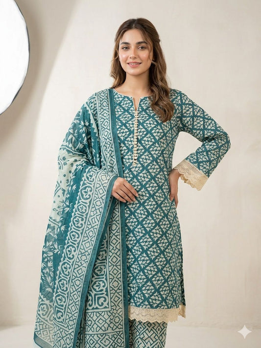 Premium Digital Printed Lawn 3PC Suit – Summer Collection 2026