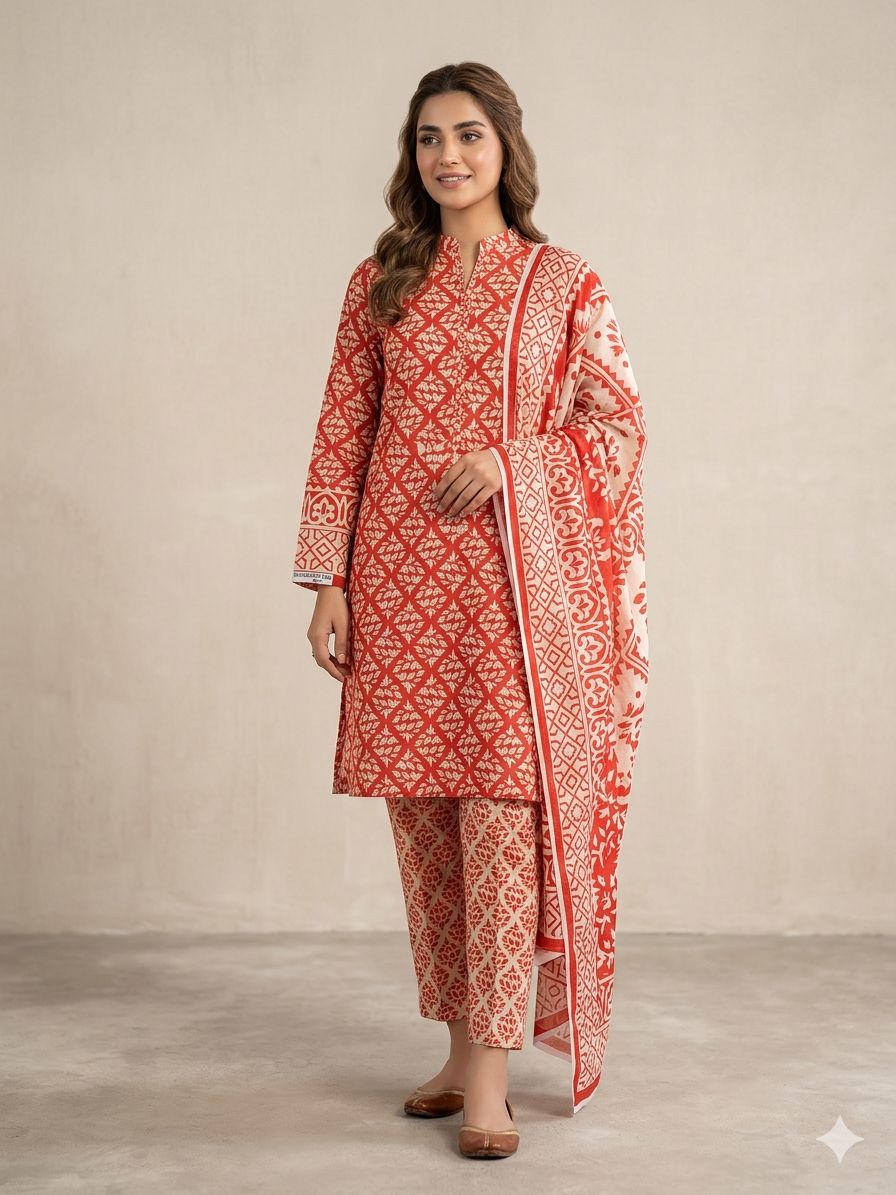 Premium Digital Printed Lawn 3PC Suit – Summer Collection 2026