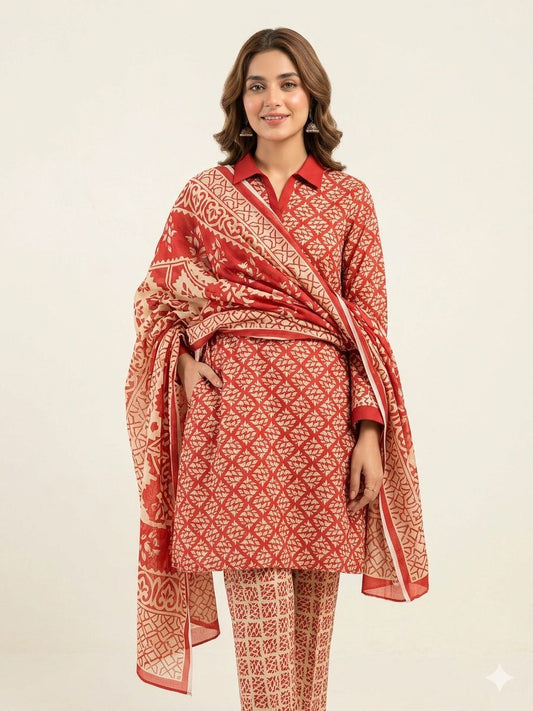 Premium Digital Printed Lawn 3PC Suit – Summer Collection 2026