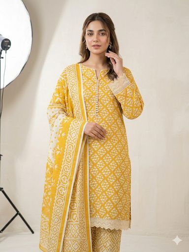 Premium Digital Printed Lawn 3PC Suit – Summer Collection 2026