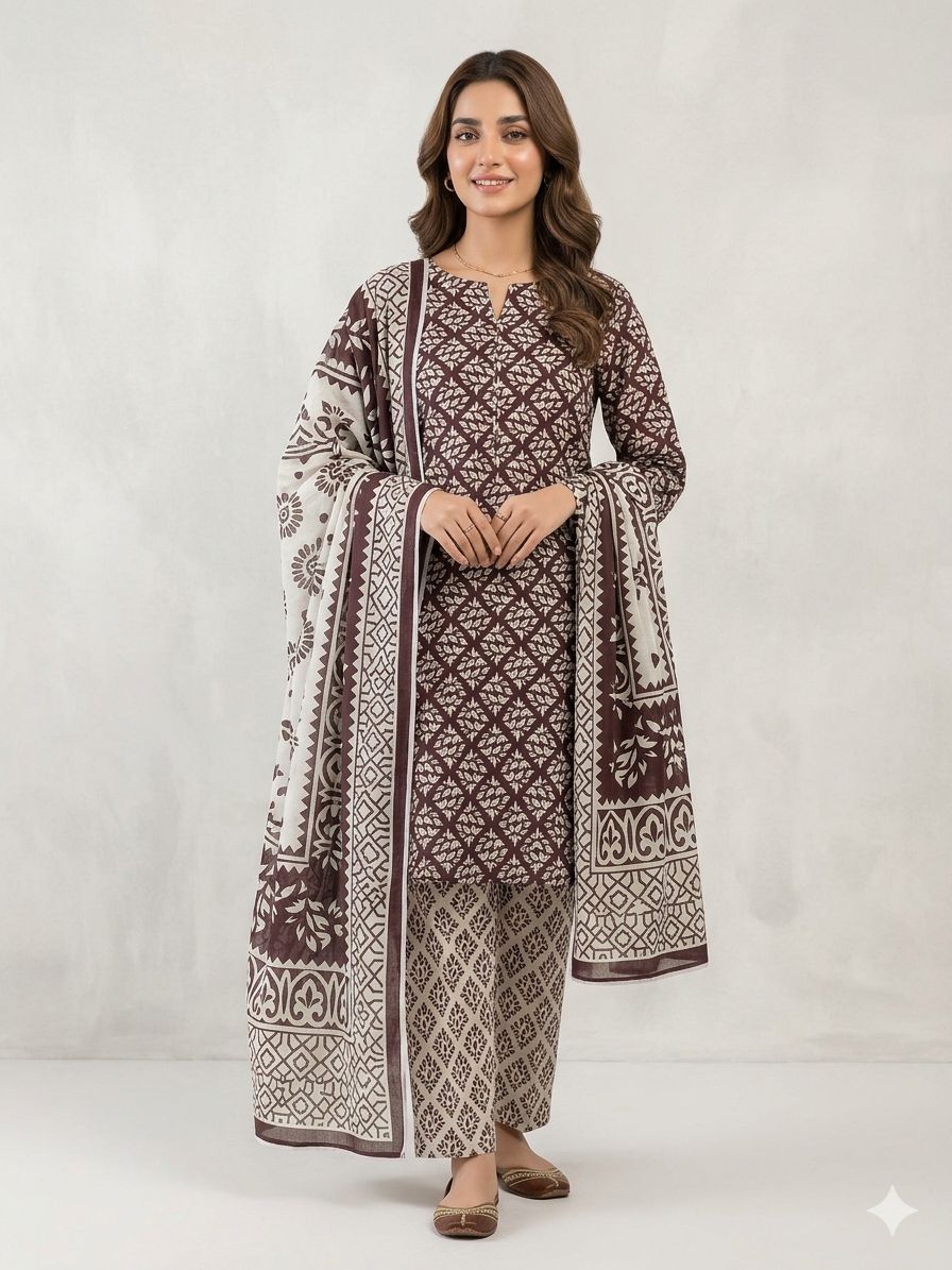 Premium Digital Printed Lawn 3PC Suit – Summer Collection 2026